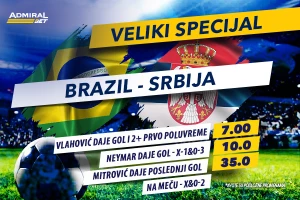 AdmiralBet - Raste kvota na Brazil, specijal kao bombona!